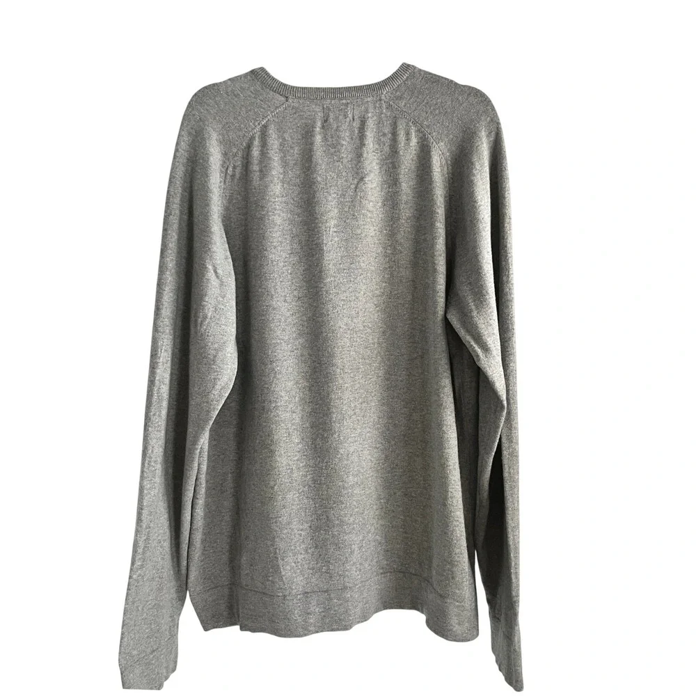 LL Bean Mens XL Gray Cotton Cashmere Crewneck Sweater OJDG1 Long Sleeve